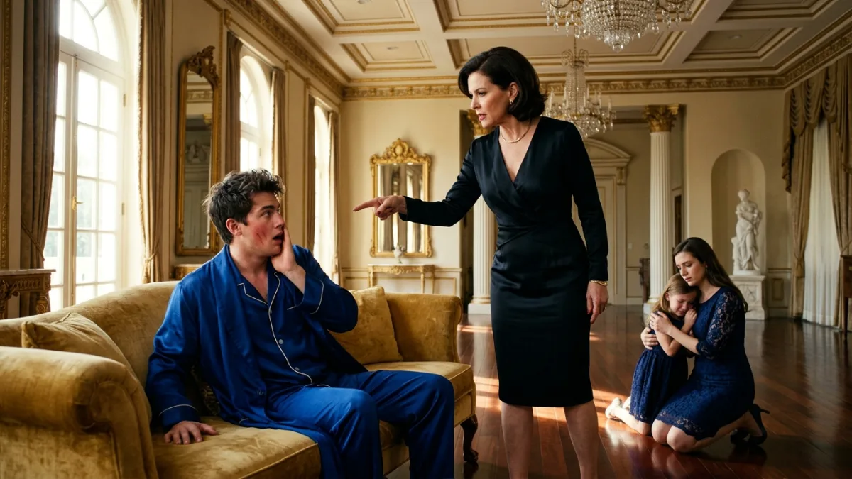 Arrogant Heir Slaps Kneeling Girl In Luxury Ballroom