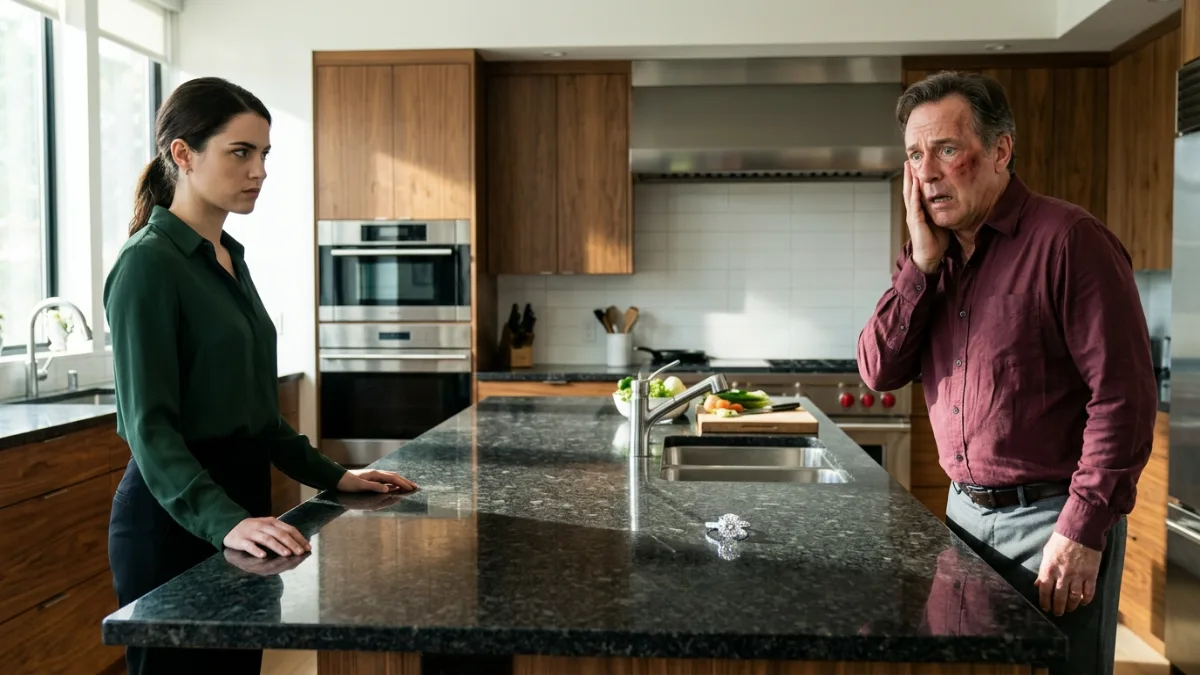 Controlling Husband Slaps Wife In Modern Kitchen Before Shocking Retaliation