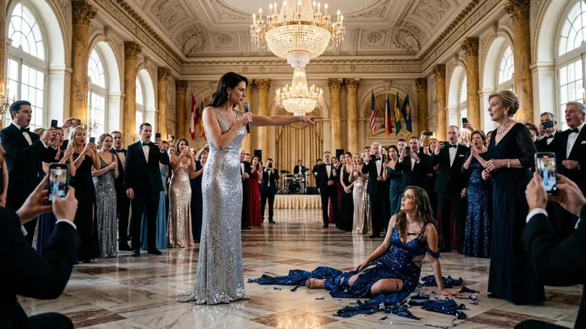 Famous Designer Slaps Guest In Blue Sequined Gown At High-Society Gala