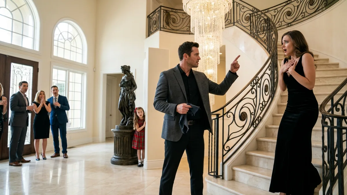 Hostile Matriarch Pushes Woman Down Mansion Staircase