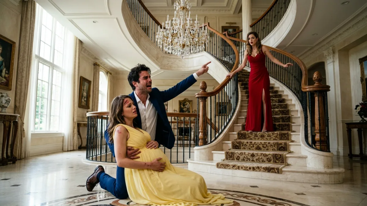 Jealous Heiress Pushes Pregnant Sister-In-Law Down Grand Staircase