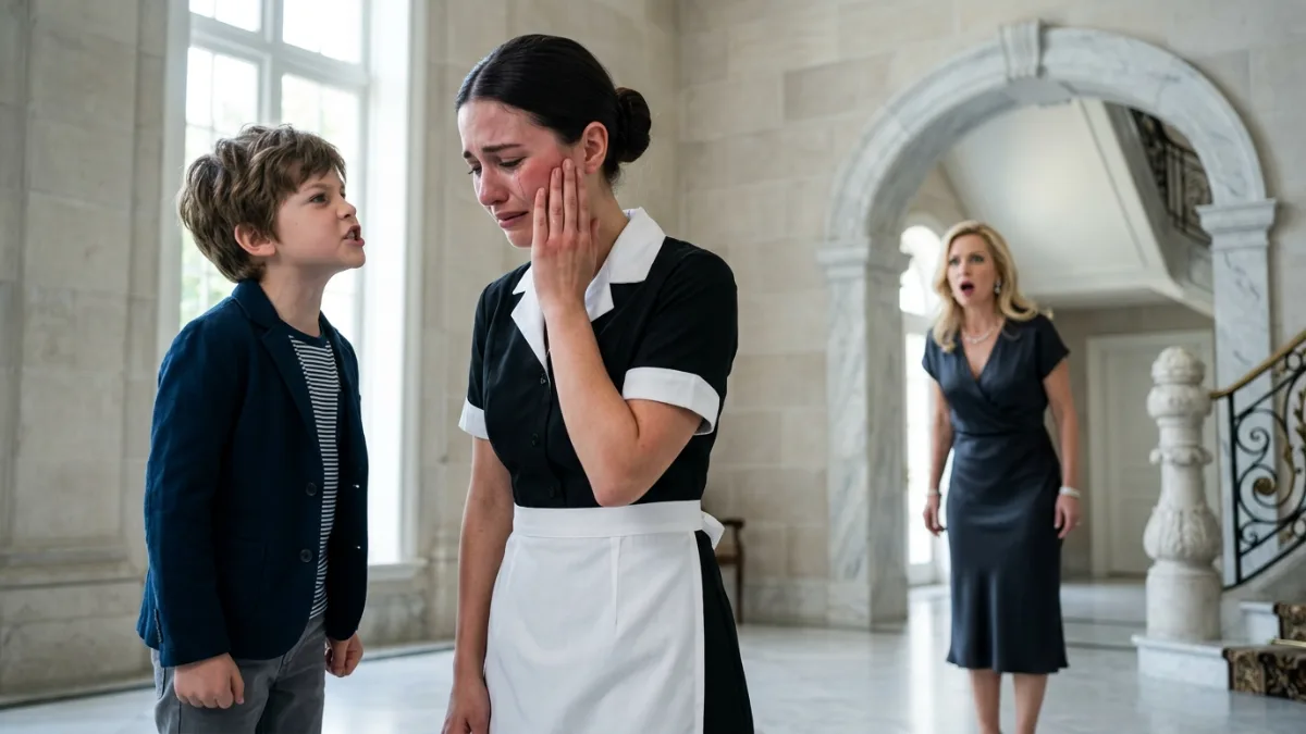 The sound of the slap echoed through the grand hall like a gunshot.